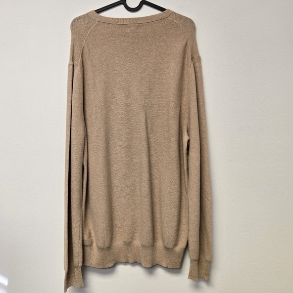 J. Crew Cotton Garter Stitch Crewneck Sweater Tan L - Picture 3 of 7